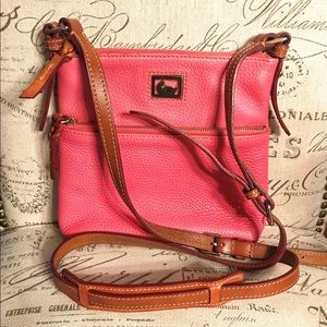 Pink leather Dooney and Bourke crossbody purse